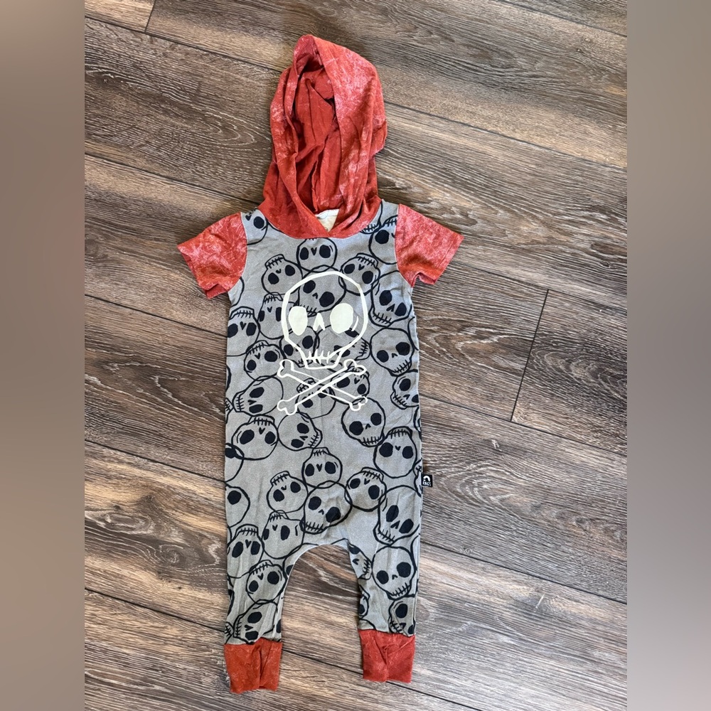 RAGS Glow The Dark Skull Romper